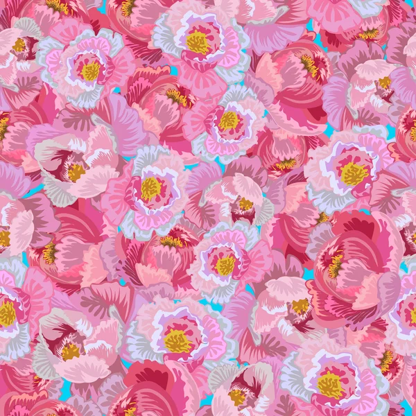 Pivoines florales sans couture — Image vectorielle