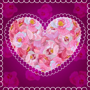 kalp şeklinde arka plan çerçevesi