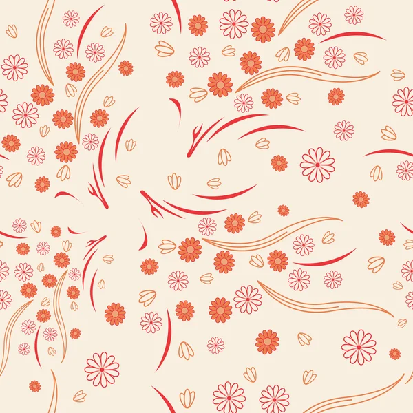 Patrón floral sin costura — Vector de stock