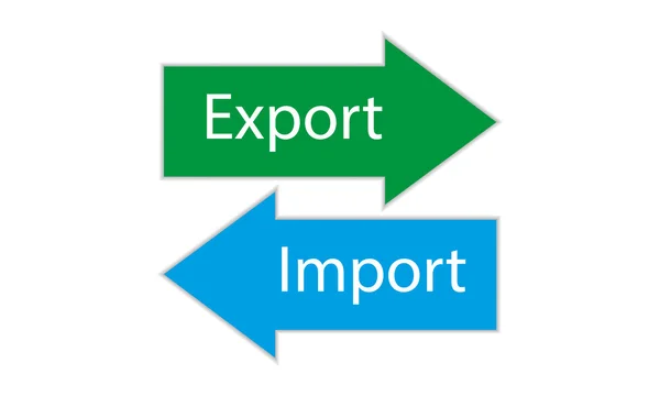 Importação de exportação — Vetor de Stock