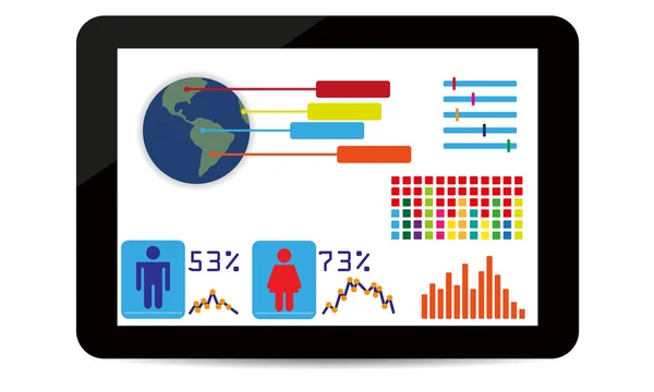 Computadora de infografía vectorial — Vector de stock