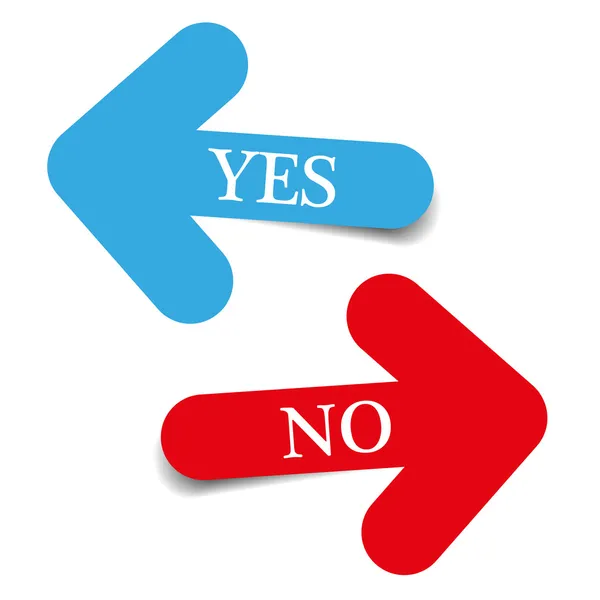 Arrows yes no text vector — Stock Vector