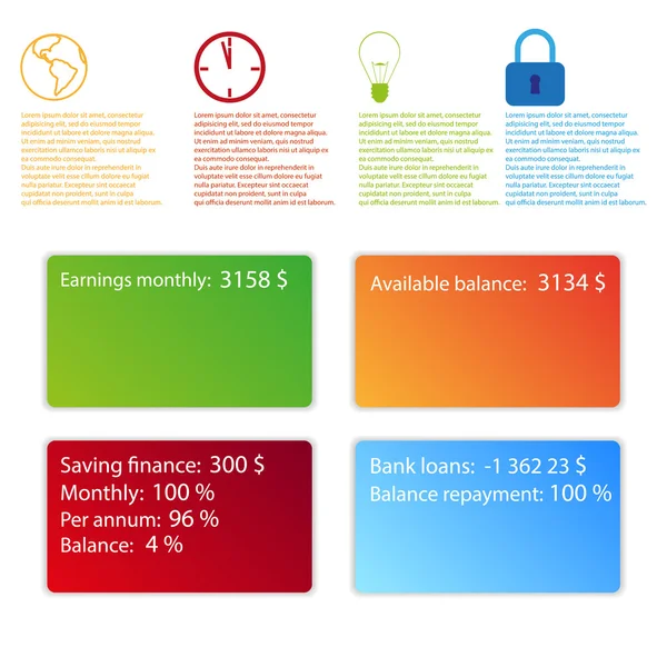 Business banking vector tags — Stock Vector