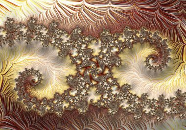 Süslerin detaylarıyla birlikte fraktal renk resimlemesi