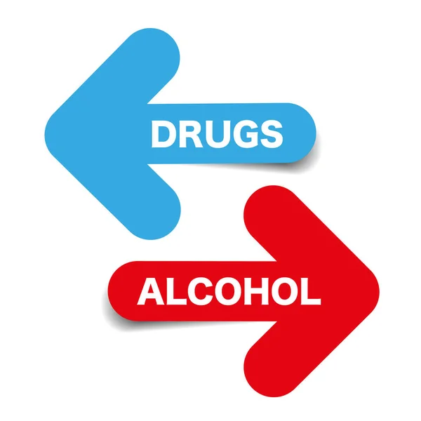 Две Стрелы Наркотики Алкоголь — стоковый вектор