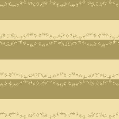 Vector Victorian Garden Flora Stripes 'ın kusursuz desenli arka planı.