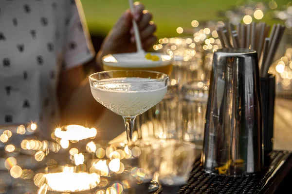 Margarita Cocktail Aan Bar Balie — Stockfoto