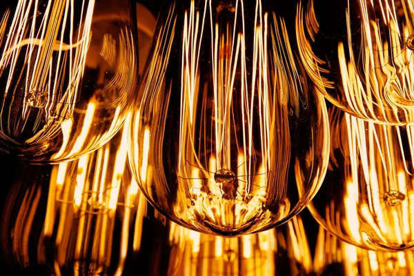 Warm Light Bulb Close Filaments — Stock Photo, Image