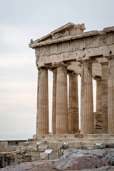 Colunas Gregas Antigas Típicas Ruínas — Fotografia de Stock