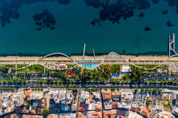 Velké Město Moře Pohled Slavný Nábřeží Limassolu Kypru — Stock fotografie