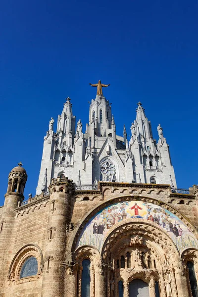 Святе Серце Ісуса Горі Тібідабо Барселоні Іспанія — стокове фото