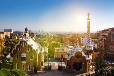 Park Guell 'den Barselona şehir manzarası