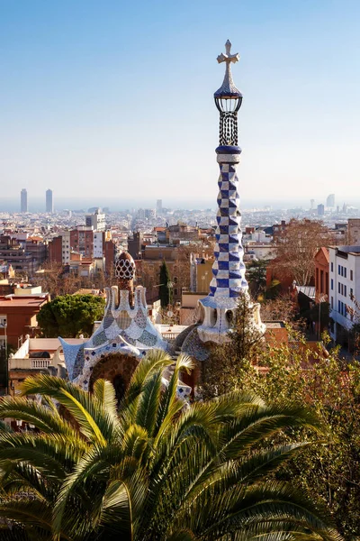 Gate House Torre Parque Güell Barcelona Cataluña España — Foto de Stock