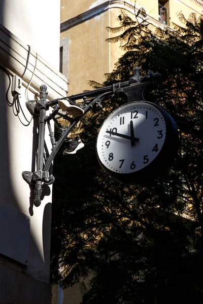 Relógio Rua Vintage Dez Minutos Doze Mostrador — Fotografia de Stock