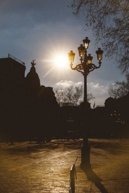 Bilbao, İspanya 'da klasik sokak feneri