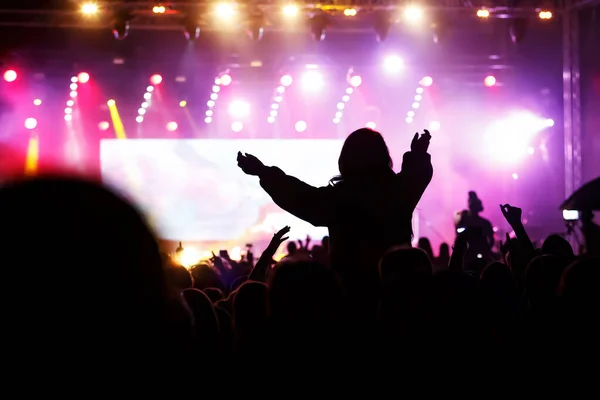 Raised hands of the fan during a concert
