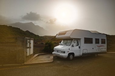 Aile tatili karavanı, karavan tatili, karavan tatili, dağ geçmişi.