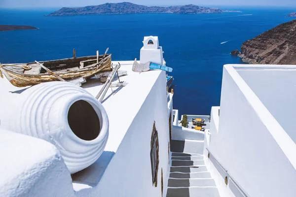 Caminar Por Las Calles Santorini Grecia —  Fotos de Stock