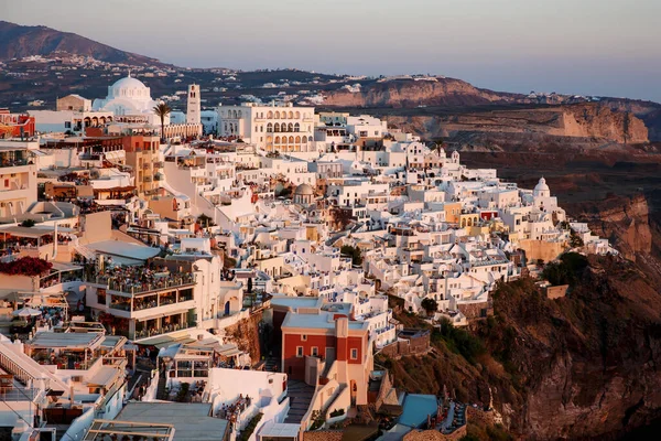 View White Greek Houses Sea Coast Santorini Island Greece — Stock Photo, Image