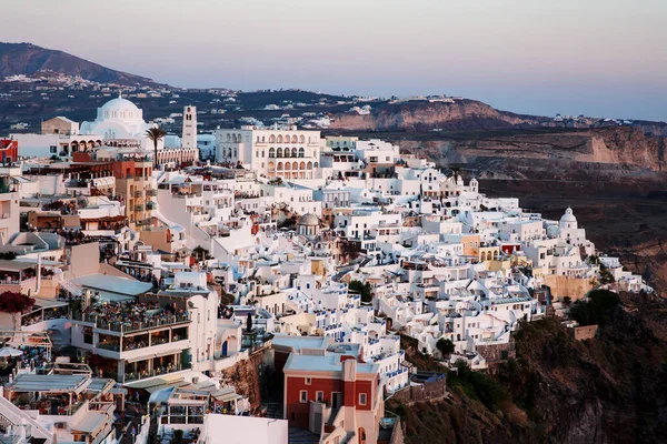 View White Greek Houses Sea Coast Santorini Island Greece — Stock Photo, Image
