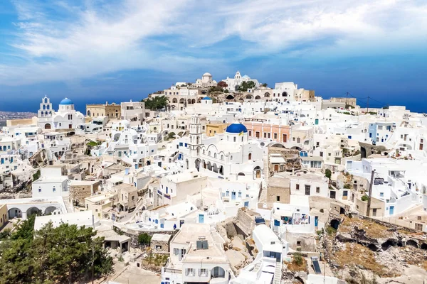 Aerial View Greek Architecture Streets Santorini Greece Top Drone View — Stock Photo, Image