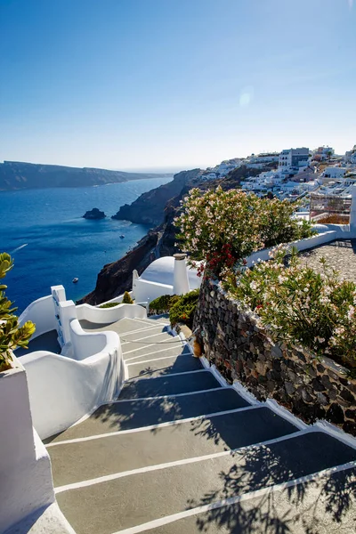 Santorini Greece Picturesque View Traditional Cycladic Santorini Houses Small Streets — Stock Photo, Image