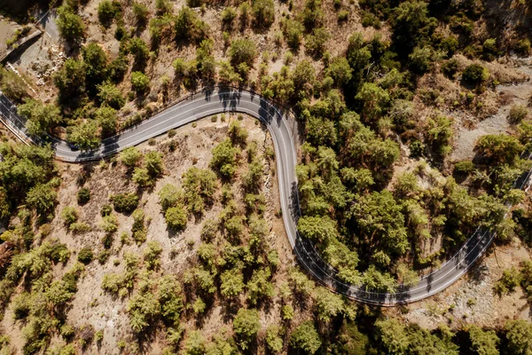 Mountain winding road, top view