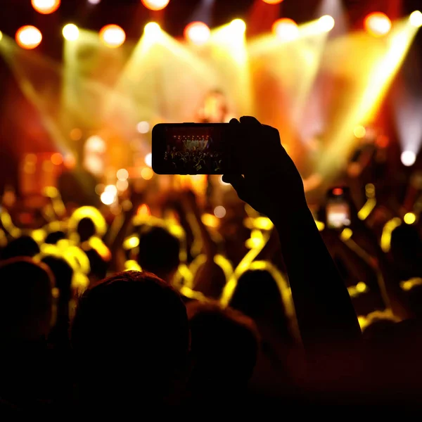 Video recording of the concert using a smartphone.