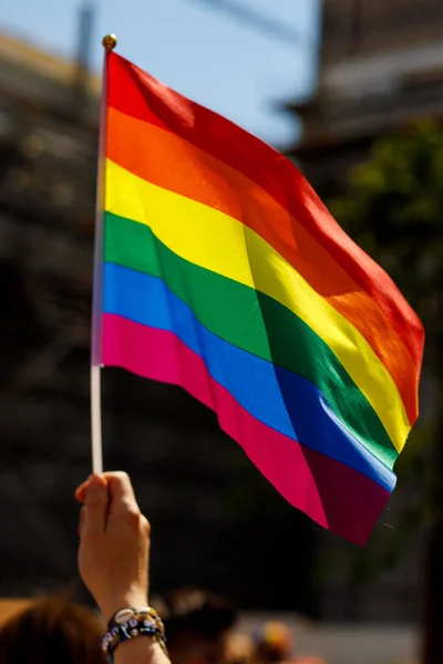 Lgbt Pride Rainbow Flag Parade City — Stockfoto
