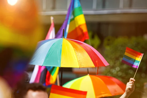 Rainbow Umbrella City Lgbt Pride — ストック写真