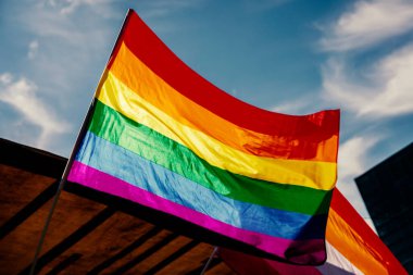 Background of many rainbow LGBT flags
