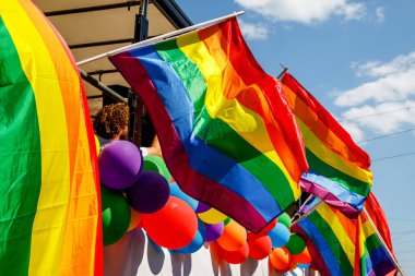 Background of many rainbow LGBT flags