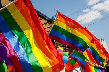 Background of many rainbow LGBT flags