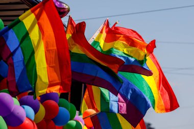 Background of many rainbow LGBT flags
