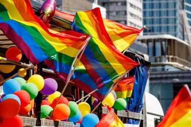 Background of many rainbow LGBT flags