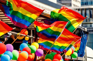 Background of many rainbow LGBT flags