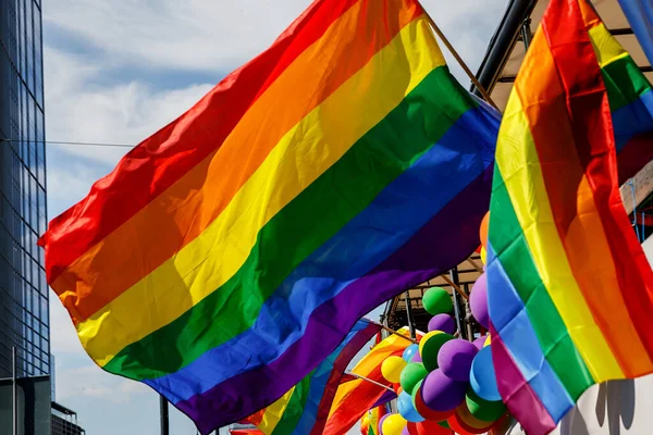 Background Many Rainbow Lgbt Flags — стоковое фото