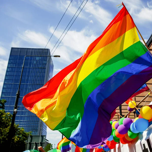 Background Many Rainbow Lgbt Flags — 스톡 사진