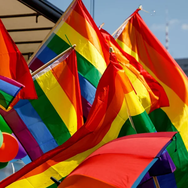 Background Many Rainbow Lgbt Flags — Fotografia de Stock