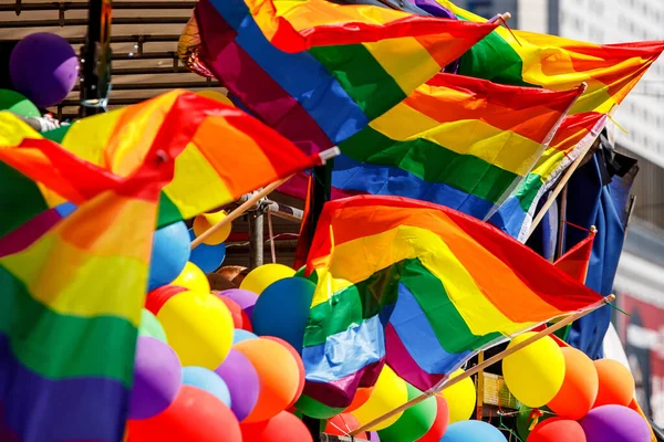 Background Many Rainbow Lgbt Flags — Zdjęcie stockowe