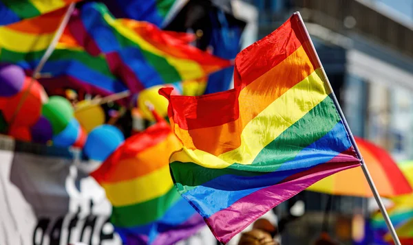 Lgbt Pride Rainbow Flag Parade City — Fotografia de Stock
