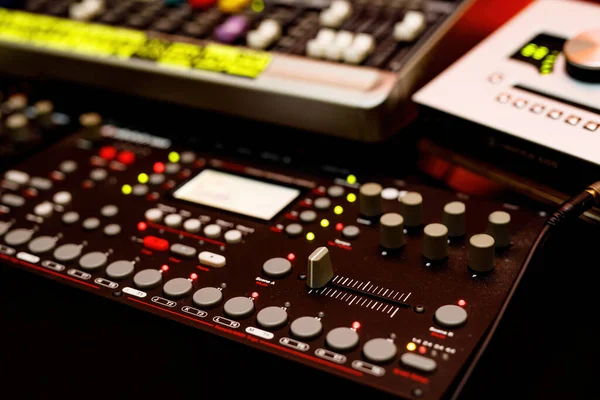 Sound Equipment Music Studio Sliders Sound Mixer — Fotografia de Stock