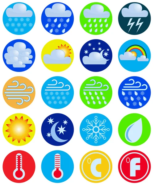 set hava durumu simgeleri.