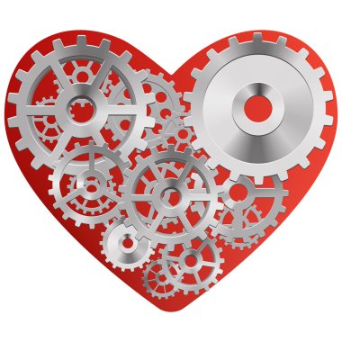 gears ile kırmızı kalp