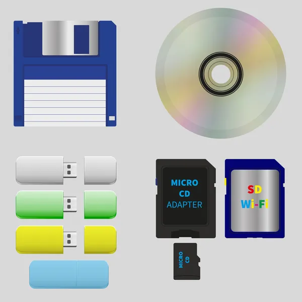 küme, disket, cd, flash kartları