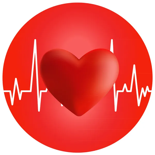 Cardiogram and heart. — Stock Vector