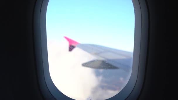 Uçak Penceresinden Kanada Bulutlara Görüntü — Stok video