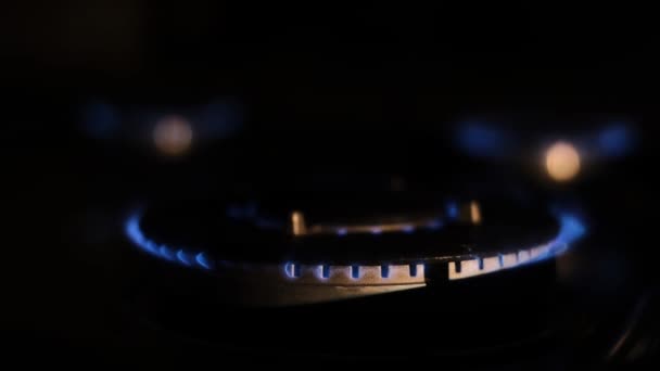 Inclus Cuisinière Gaz Dans Cuisine Close Concept Économie Gaz — Video