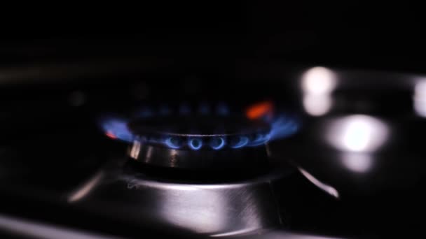 Cocina Gas Incluida Primer Plano Cocina Concepto Ahorro Gas — Vídeos de Stock