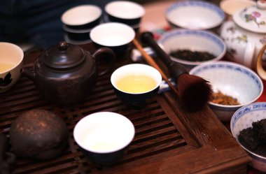  tea ceremony set top view
